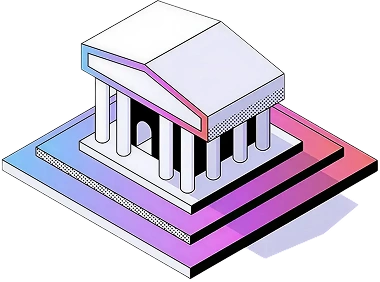 Banking platform illustration with live metrics